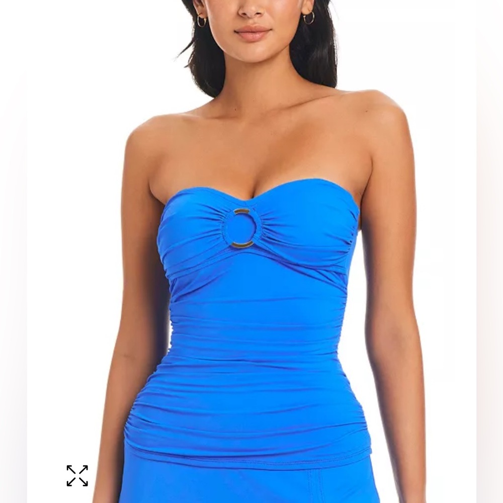 Bleu by Rod Beattie Women's Royal Blue Convertible Ring Tankini Top Size 10 NWT